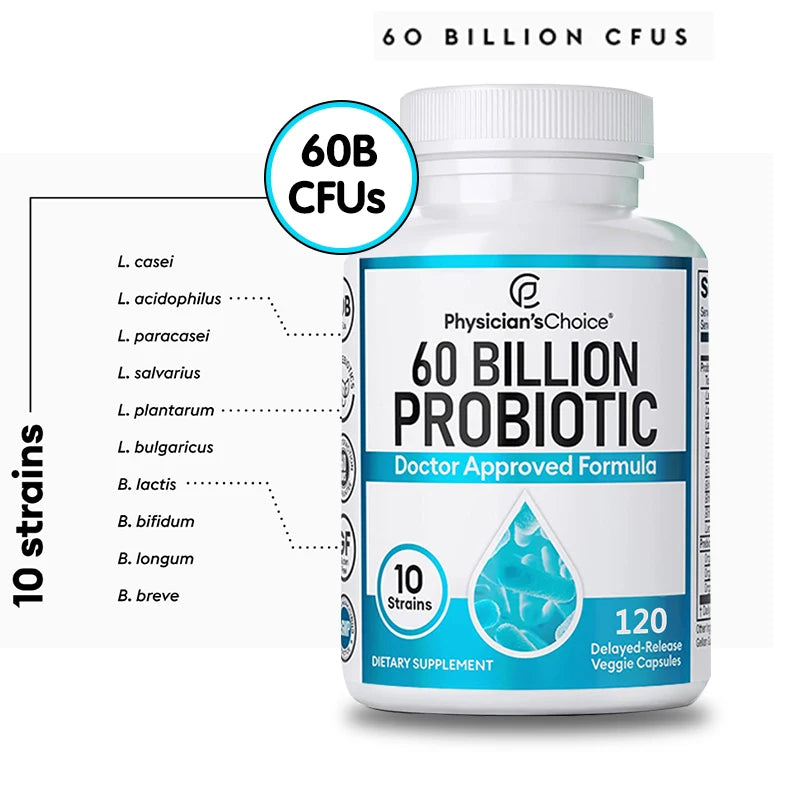 60 Billion CFU Probiotic for Gut & Immune Health