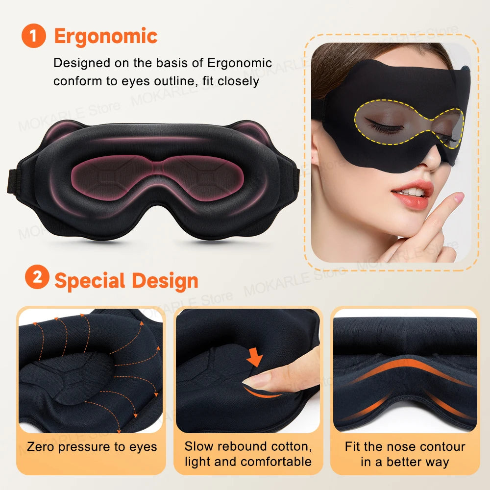 3D Blackout Sleep Mask for Travel & Yoga