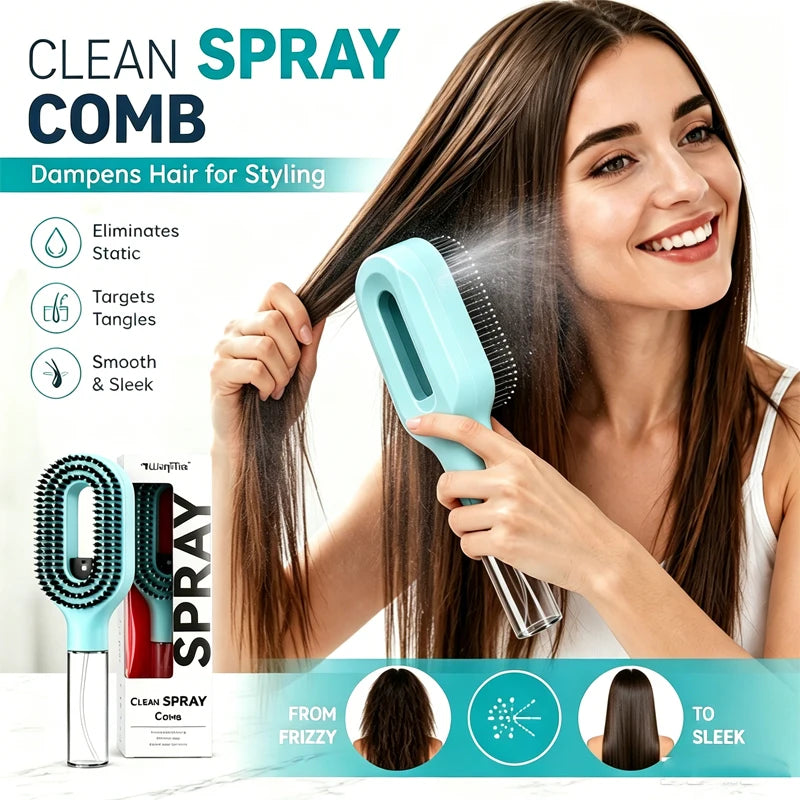 Anti-Static Detangling Water Spray Hair Brush
