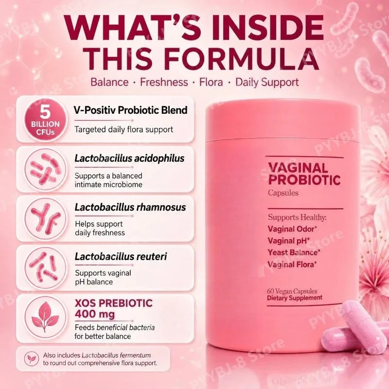 Women's Probiotic Capsules 60 Count Nutrition Supplement with Lactobacillus & Prebiotics Promote Gut Wellness and PH Balance